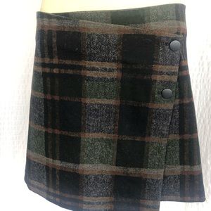 MAISON CINQCENT plaid wrap mini skirt